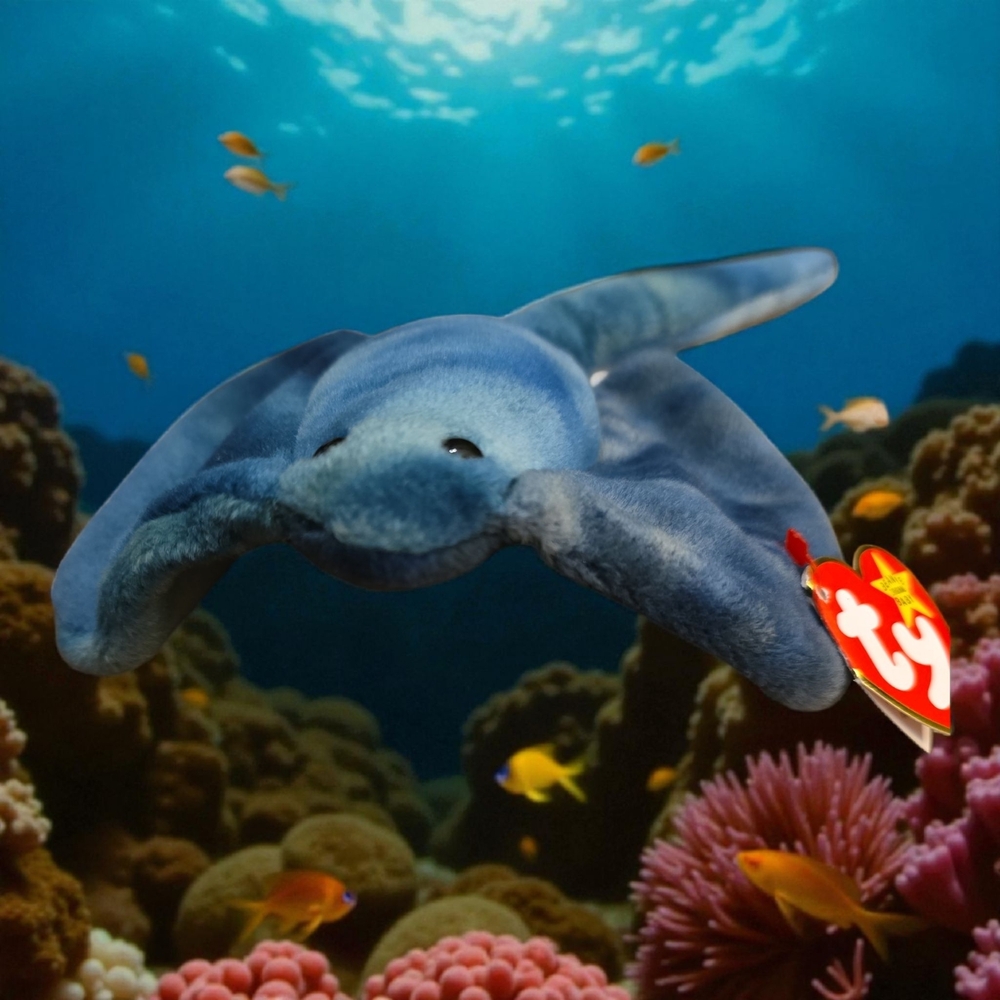BOGO Sting Style 4077 ‎ TY Blue Sting Ray Plush Toy